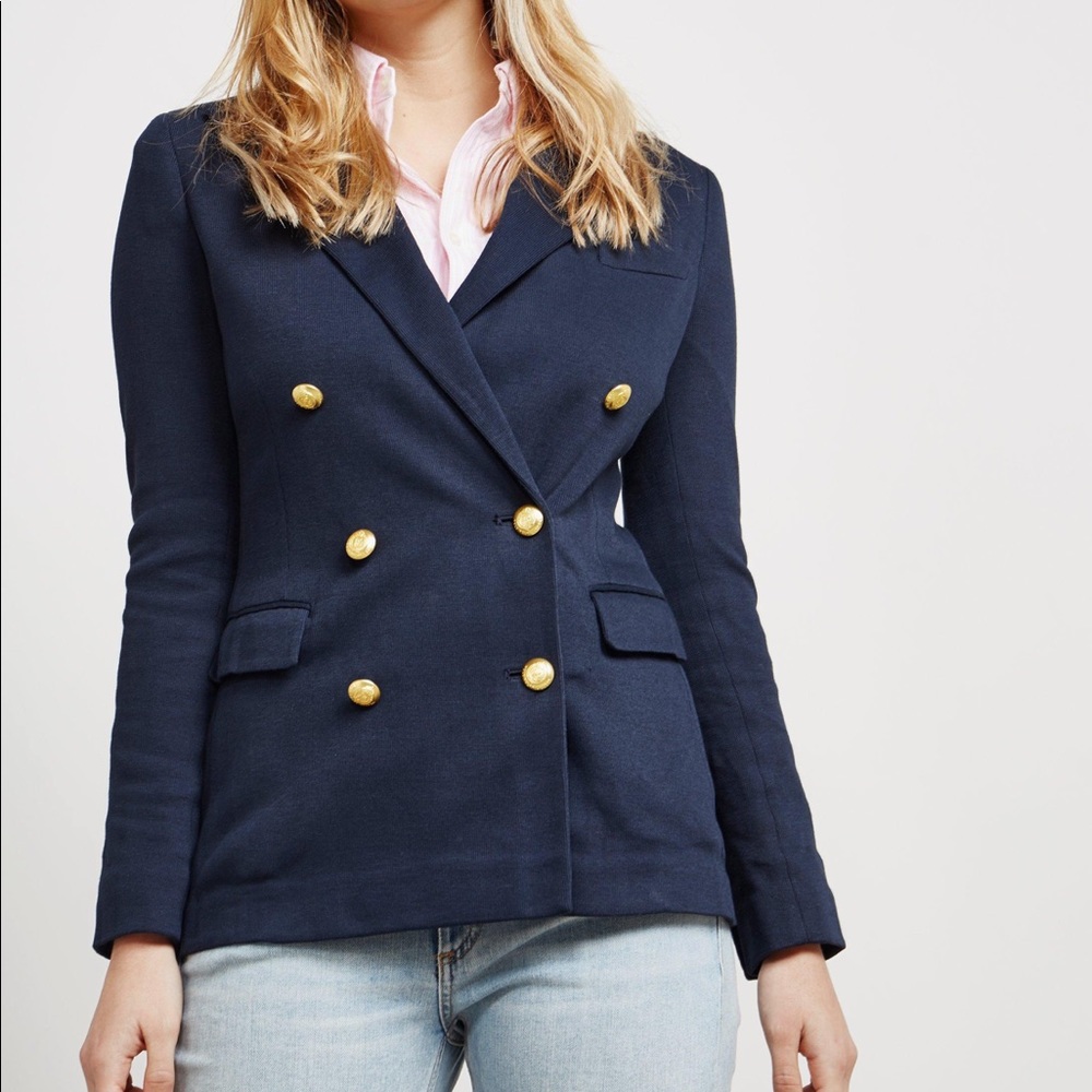 Lauren Ralph Lauren Denim Like Blazer Gold Buttons